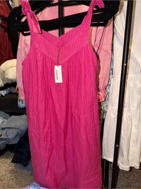 Pink Chicken Hot Pink Tie-Shoulder Mini Dress